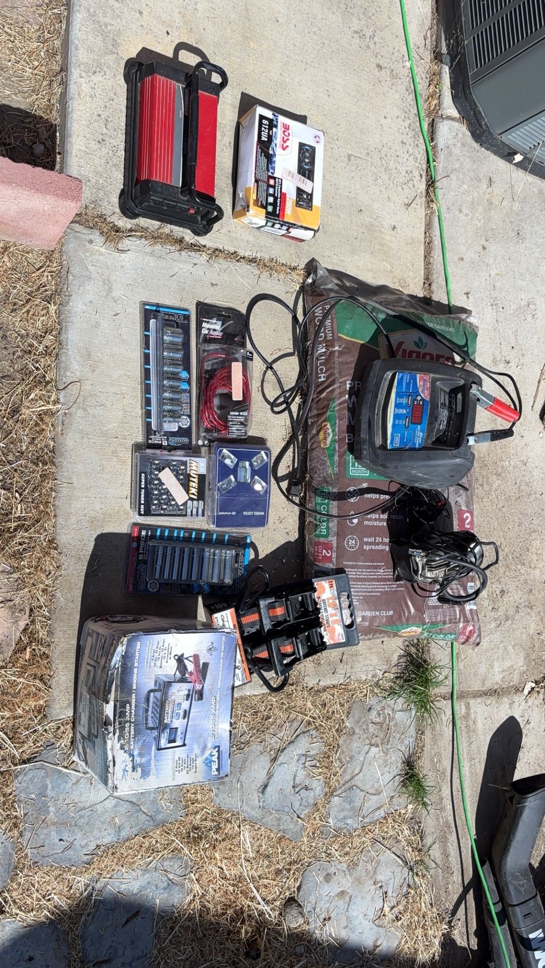 Tools straps car radio inverter battery charger good Lil bundle here for cheap