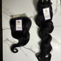 12A 24” Body Wave Virgin Human Hair Bundle + FREE 12A Human Hair HD Frontal! 