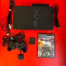 Playstation 2 (PS2) Console Bundle Lot w/ Top Gun Combat Zones