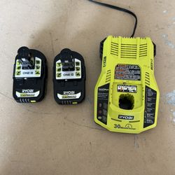 Ryobi Batteries with Charger