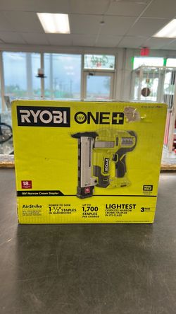Ryobi One+ 18V 18-Gauge Cordless AirStrike Narrow Crown Stapler