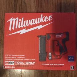 Milwaukee M12 Pin Nailer 23GA Tool Olny Brand New $150 Firm 
