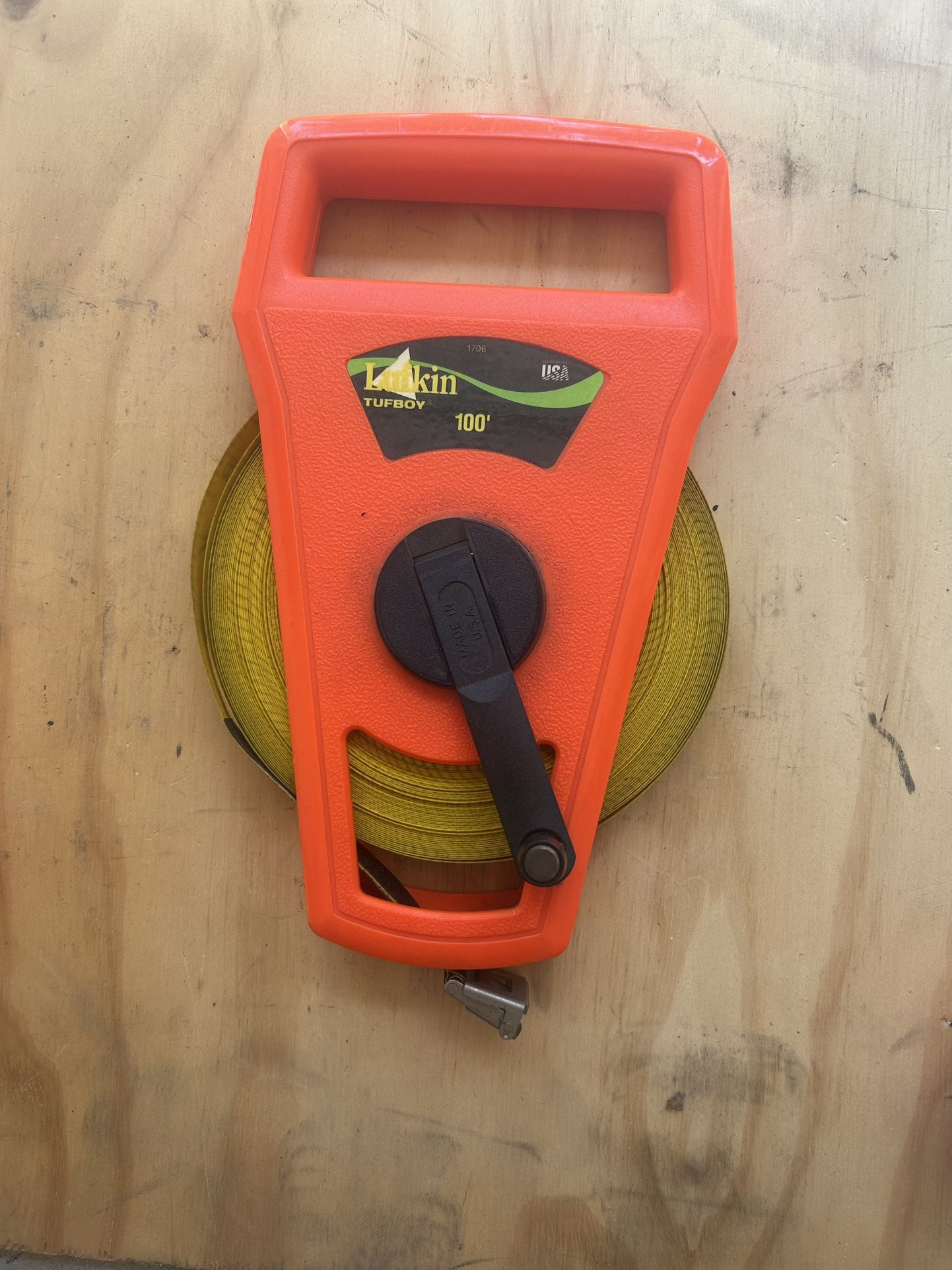 Lufkin #1706 Hi-Viz 100' Measuring Tape Reel w/Yellow Tape