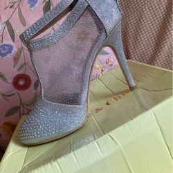 Silver Rhinestone Heels 