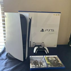 Sony PS5 Blu-Ray Edition Console / With 2 Controllers And Other Accessories 