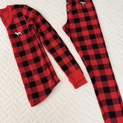 PINK Victoria's Secret Red & Black Buffalo Plaid Pajama Set