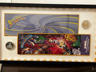 Disney toon town commemorative 1 ounce silver coin 1993 annual passholder Roger rabbit ride sneak peek commemorative ticket