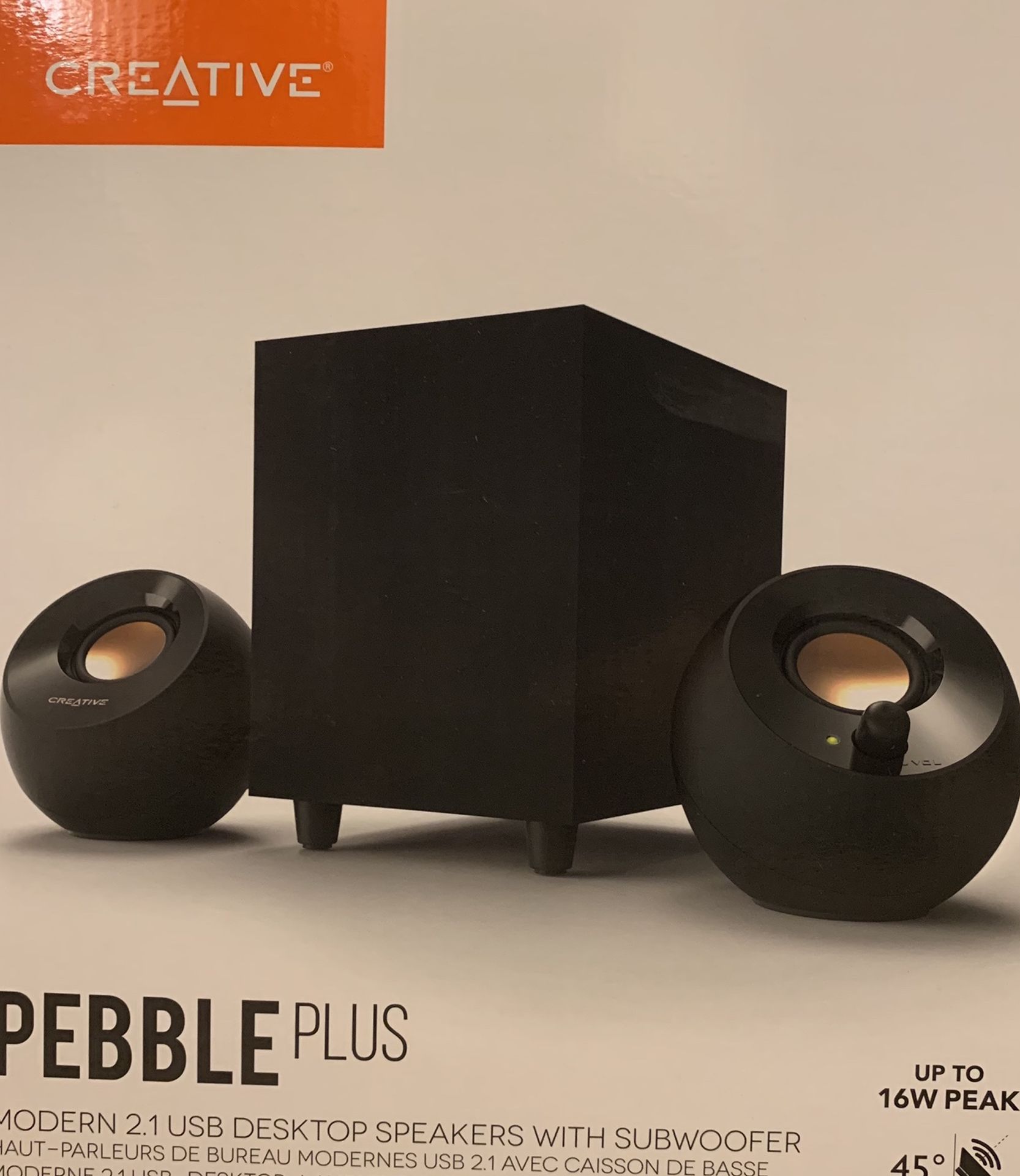 Brand New Pebble Plus 2.1 USB Desktop Speakers With Subwoofer