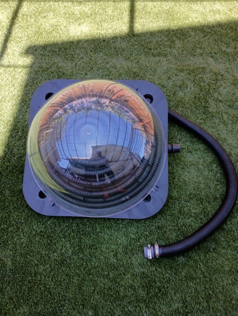 Solar Dome Above Ground Pool Heater for Inground and Above Ground Outdoor Swimming Pools Water Heater with Connector, Black