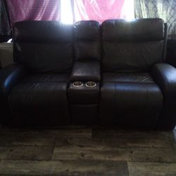 Pewter Power Loveseat and Recliner