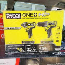 Ryobi ONE+ HP 18V Brushless 1/2 in. Drill/Driver & Impact Driver Kit w/(2) 2.0 Ah (New)