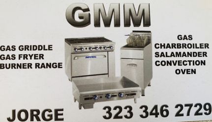 Restaurant Gas equipment repaFryers,Stoves,Gridd,Charbroiled & Salamander ! Llame y nosotros podemos ir a su Negocio! 323=346=2729=
