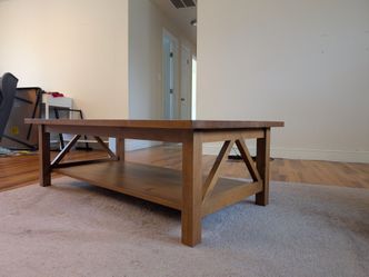 Sturdy wooden coffee table