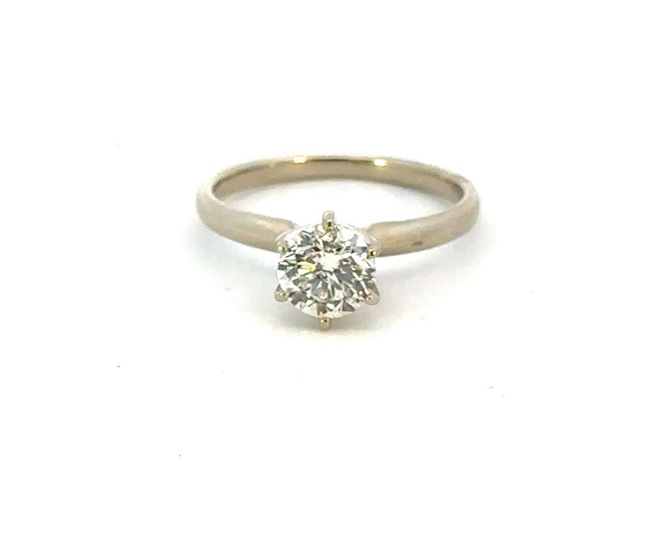Woman’s Ladies 14k White Gold Round Brilliant 1.00 CTW Diamond Solitaire Engagement Ring Size 6 GP3082461