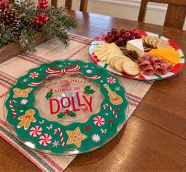 Christmas Glass Lazy Susan Set