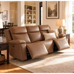 New 88” Genuine Leather Power Reclining Sofa – $1,360 Retail – Open Box – Delivery Available