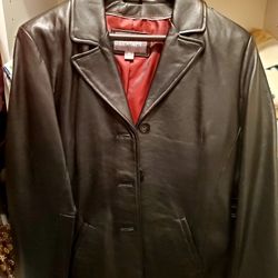 Ladies M Black Leather Jacket ( Wilsons)