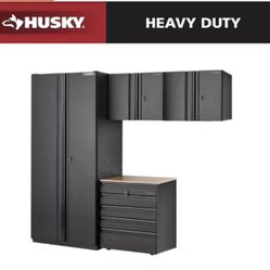 Husky 4-Piece Extra Wide Heavy Duty Welded Steel Garage Storage System