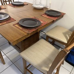 Wood Kitchen Table With 5 Chairs