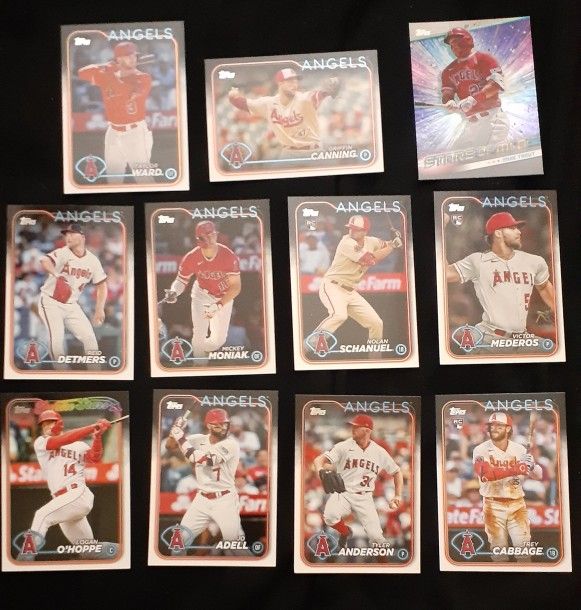 Angels Bassball Cards 