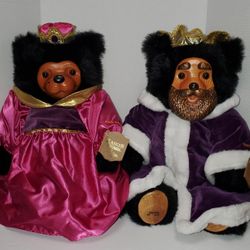 ROBERT RAIKES Royal Court King William & Queen Mary- Hand Carved Bears VINTAGE