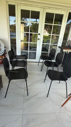 IKEA Set of 6 Black Stackable Chairs