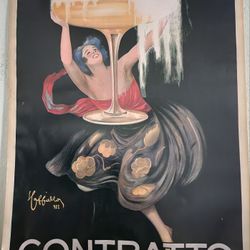 Vintage  Contratto Big Liquor Poster Plastic NOT paper 