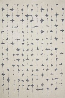 New Loloi Hagen White/Navy 8x10 Area Rug Ivory / White