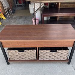Coffee Table With Lift Table Top And Storage Bins