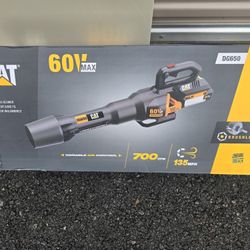 Cat DG650 60V 700 CFM 135 MPH Leaf Blower Cordless with Battery and Charger,Adjustable Speed Blowers for Lawn Care,Lightweight Cordless Leaf Blower 