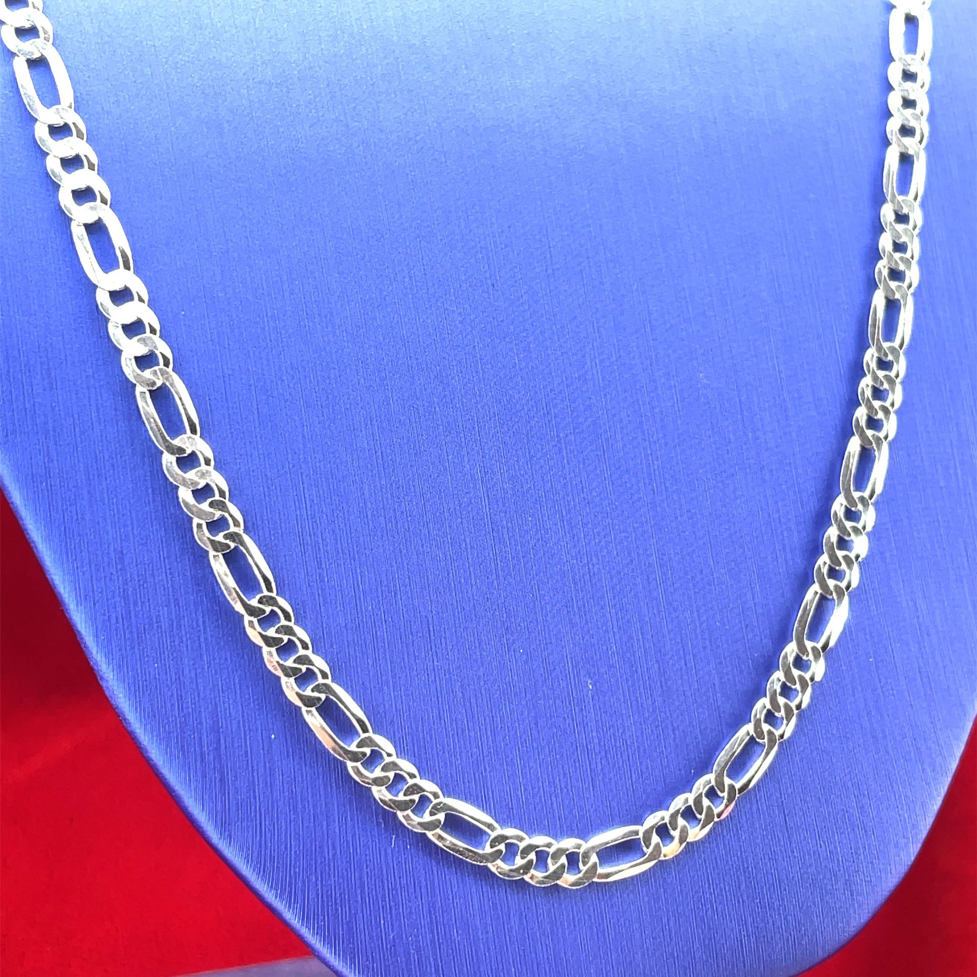 925 Silver 24” Flat Figaro Necklace 12.50g 4.7mm 179102/10 