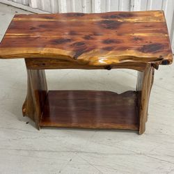 Custom Made Wood Accent Side Table 
