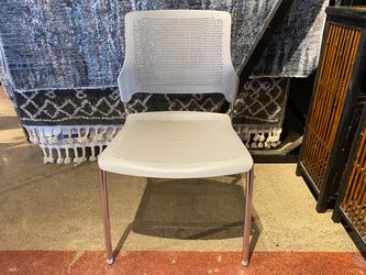 NEW! GLOBAL FURNITURE Stream Series Light Gray Armless Chair with Chrome Base