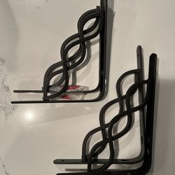 4 Metal Bronze Shelf Brackets