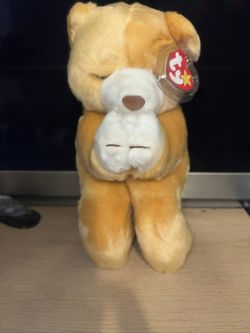 TY Beanie Buddy Bear: HOPE, Vintage BIG crazy good condition kept in bag 