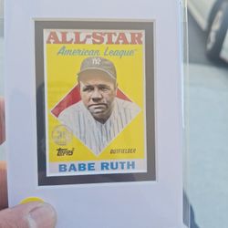 Topps All Star  American League Babe Ruth 1(contact info removed) 35rh Anniversary GREAT PERFECT CONDITION  NO FOLDS NO BENDS 