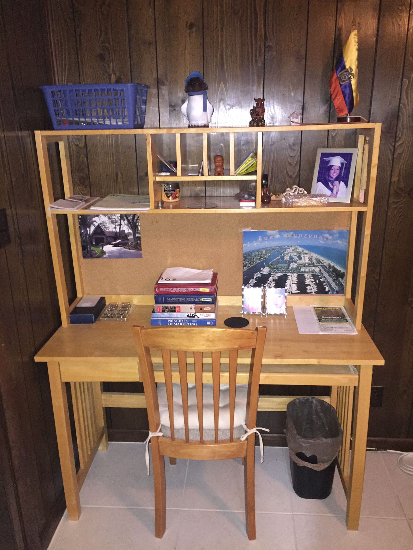 Desk with Hutch and built-in bulletin board