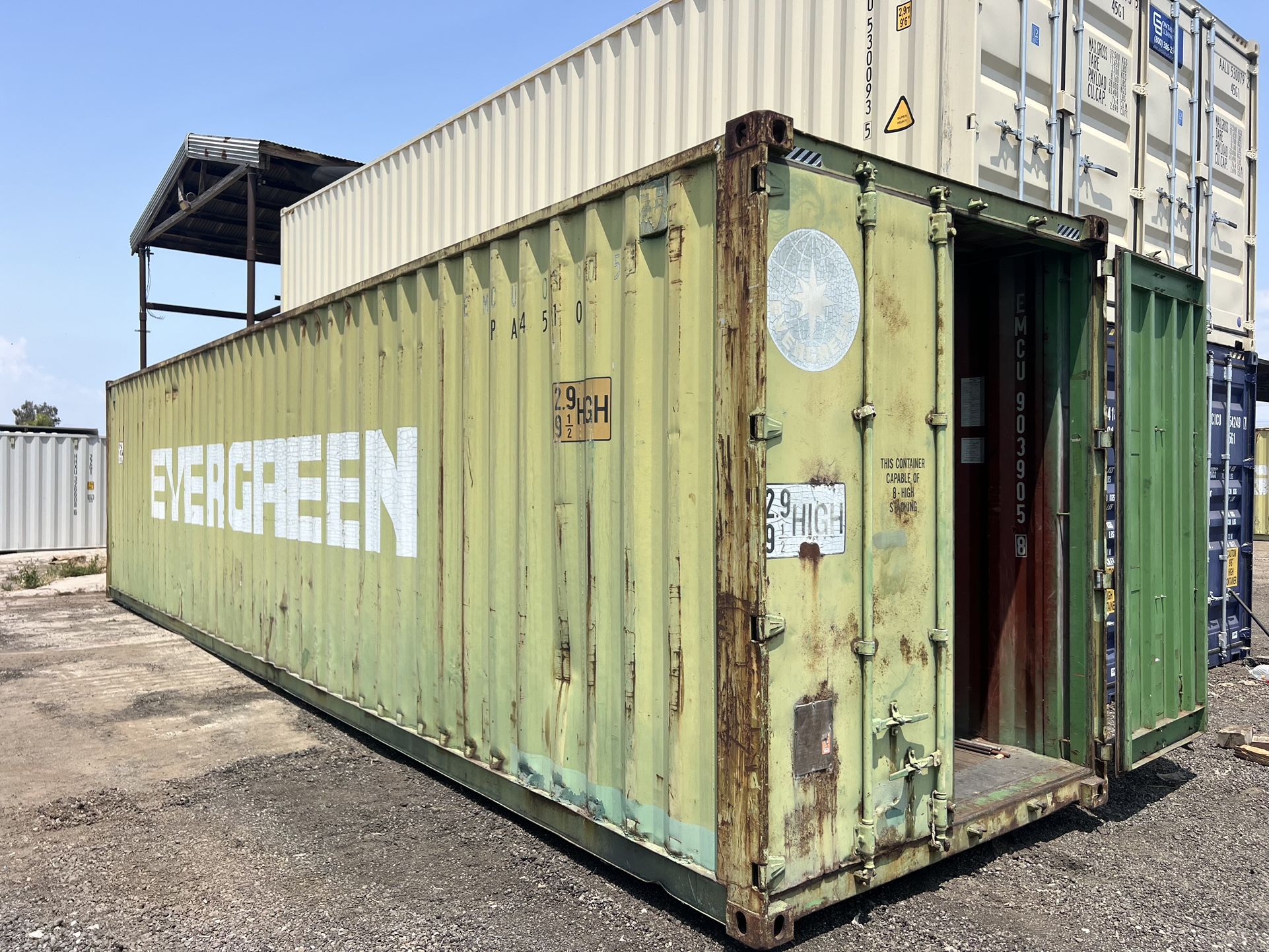 AS-IS 40 FOOT HC SHED CARGO SEA SHIPPING CONTAINER