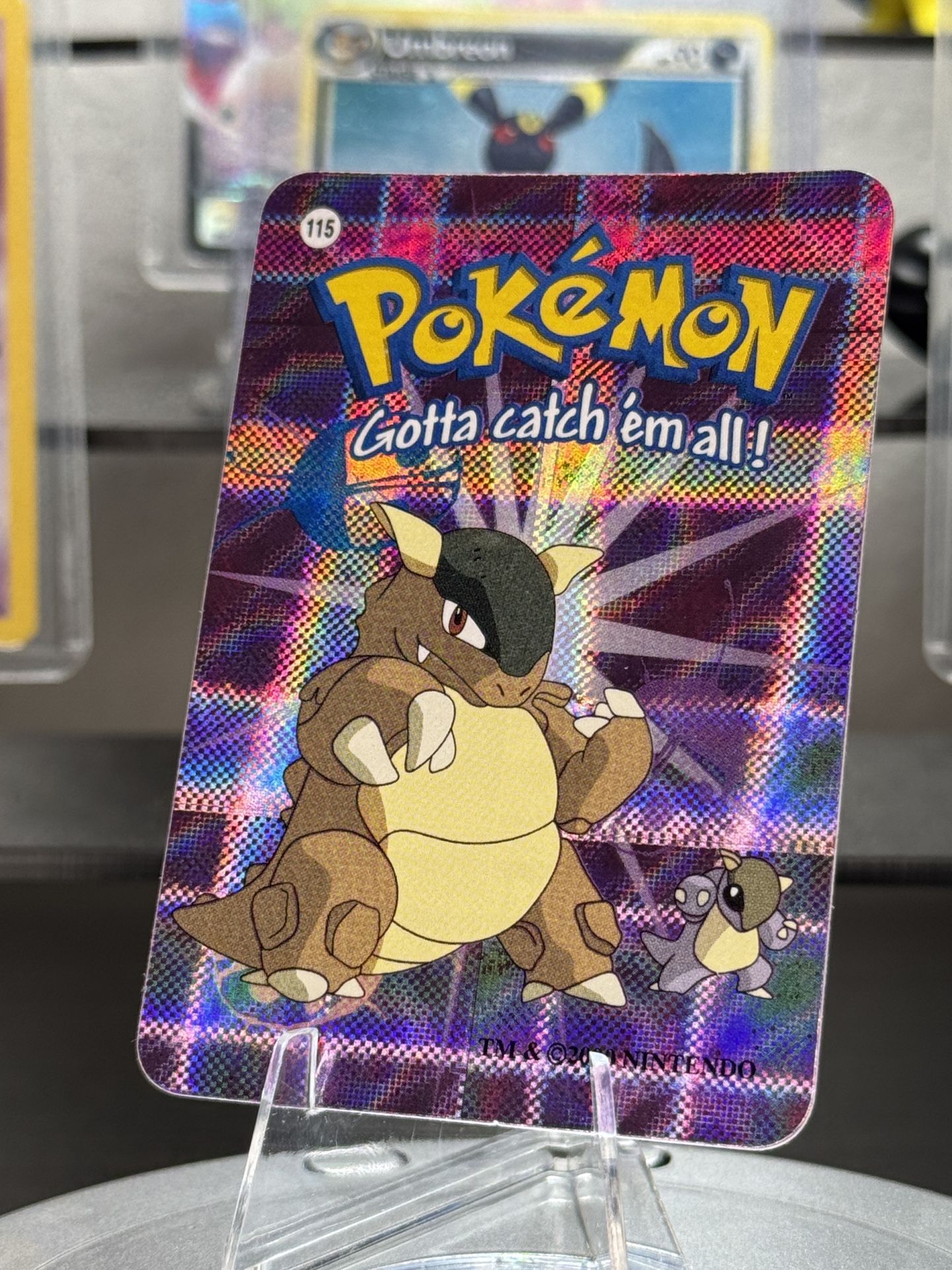 Vintage Pokemon Kangaskhan Vending Prism Holo Sticker Card