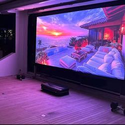 AWOL Vision LTV-3500 Pro 4K Tri-Chroma Laser Projector + 120" Motorized ALR Screen Bundle
