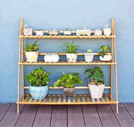 3 Tier Ladder Shelves Flower Pot Displaying Rack Indoor Organizer Holder for Succulents Small Plante
