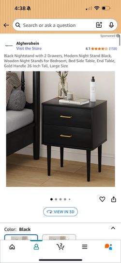 2 Black Nightstands 