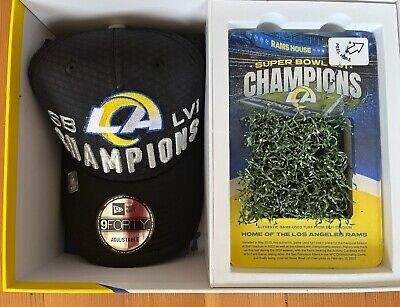 Los Angeles Rams 2022 Season Ticket Holder Gift Box. Super Bowl Hat & Sofi Turf