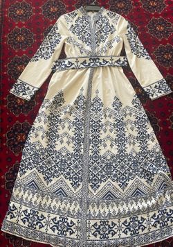 Blue Pattern Abaya