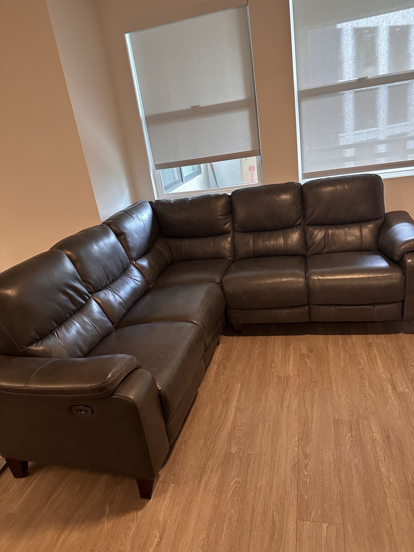 Reclining Leather L-Couch