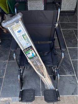 Set of crutches and wheelchair