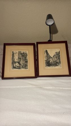 Josef Pierre Nuyttens set of two etchings
