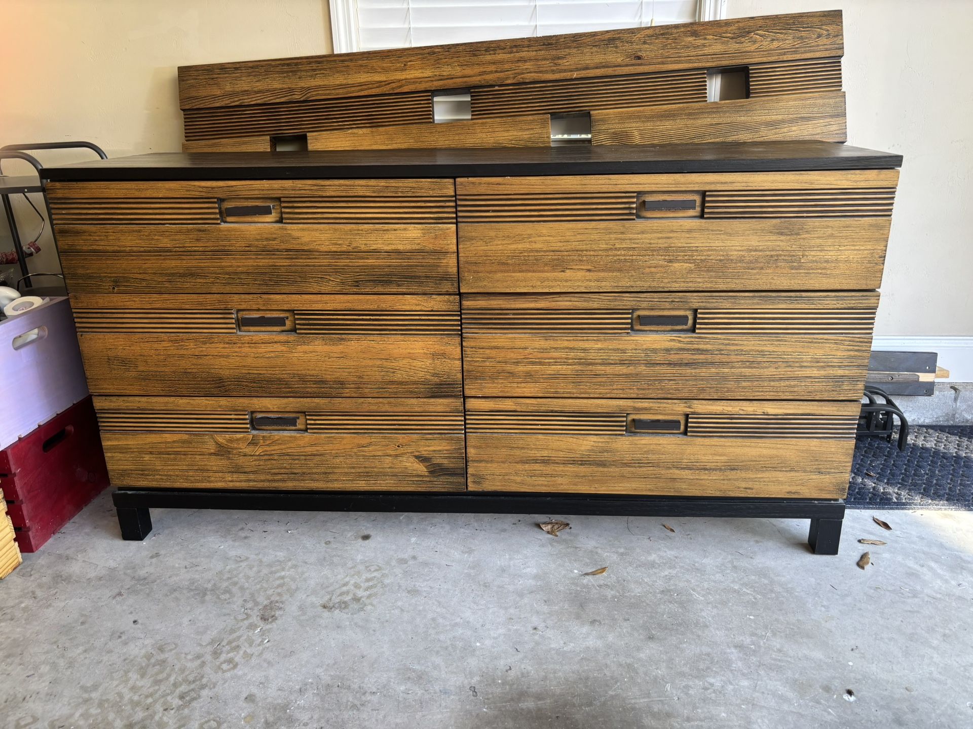 Wood Dresser And Queen Bed