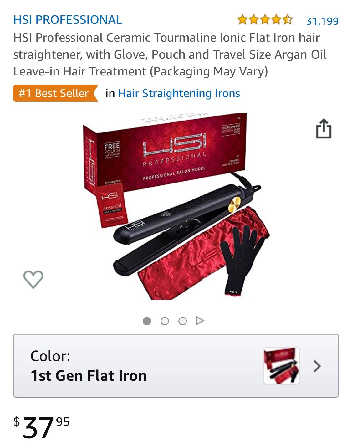 HSI Hair Straightener 1” flat iron