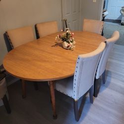 Wood Dining Table with 6 Chairs for Sale